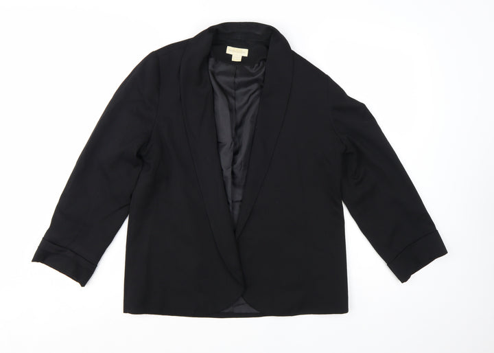 Monsoon Womens Black Shawl Lapel Blazer Jacket UK 12