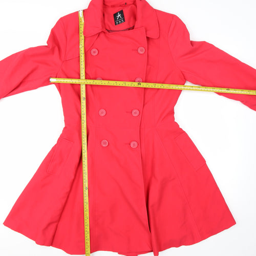 Atmosphere Women’s Red Belted Trench Coat Size 10 Polyester