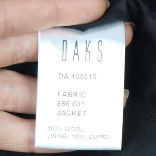 DAKS London Women's Black Wool Blazer UK 12 Single-Breasted Jacket
