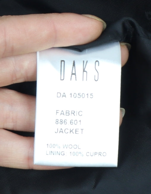 DAKS London Women's Black Wool Blazer UK 12 Single-Breasted Jacket