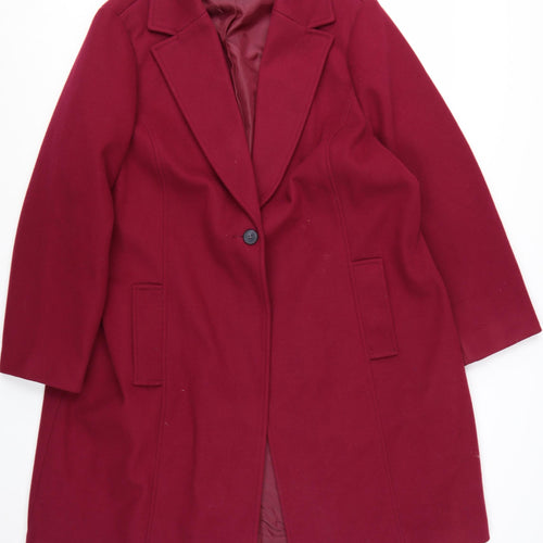 George Women's Red Long Polyester Overcoat Size 24