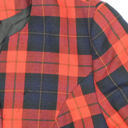 Hamells Womens Red Tartan Check Blazer Jacket UK 20 Classic Lined