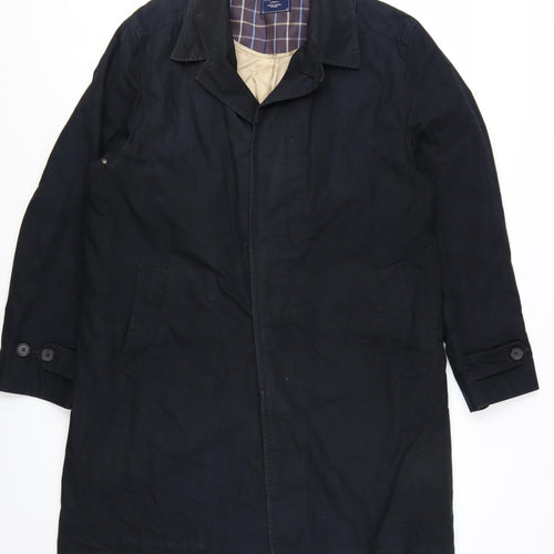 Charles Tyrwhitt Men's Black Cotton Overcoat 42 Regular Classic Style