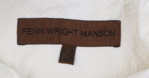 Fenn Wright Manson Women's Ivory Long Cotton Trench Coat UK 14