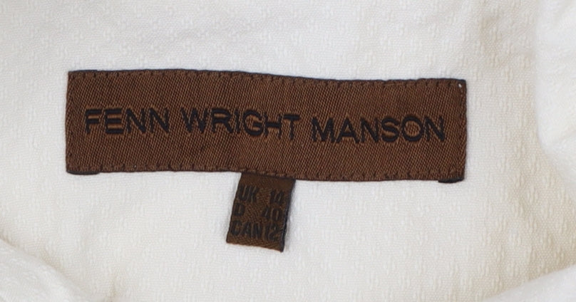 Fenn Wright Manson Women's Ivory Long Cotton Trench Coat UK 14