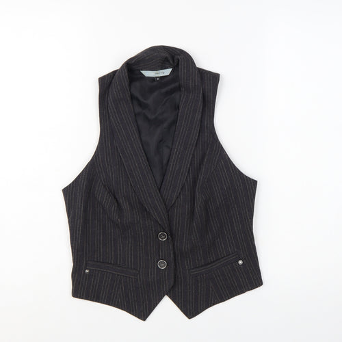 Red Herring Women's Black Pinstripe Suit Waistcoat Size 10