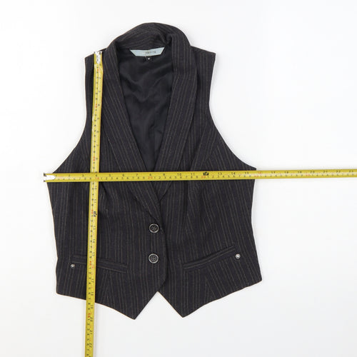 Red Herring Women's Black Pinstripe Suit Waistcoat Size 10