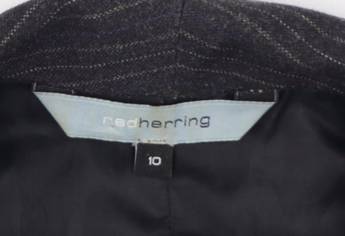 Red Herring Women's Black Pinstripe Suit Waistcoat Size 10