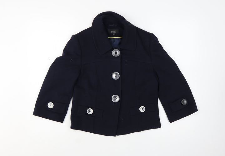 Marks and Spencer Women's Blue 3/4 Sleeve Short Blazer Size 8