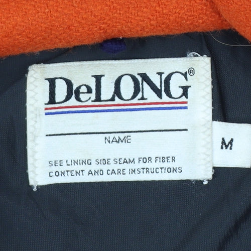 DeLong Women’s Black Varsity Jacket M Wool Leather Hooded Retro Style