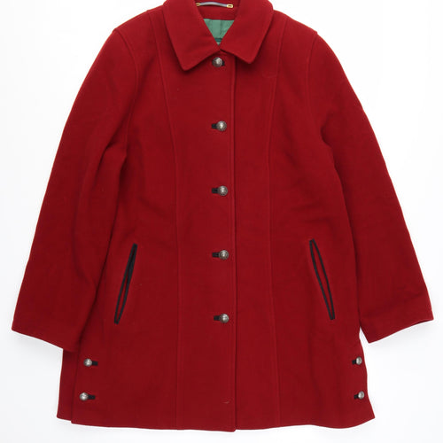 Rowland's Women's Red Wool Cashmere Blend Mid-Length Coat Size 18