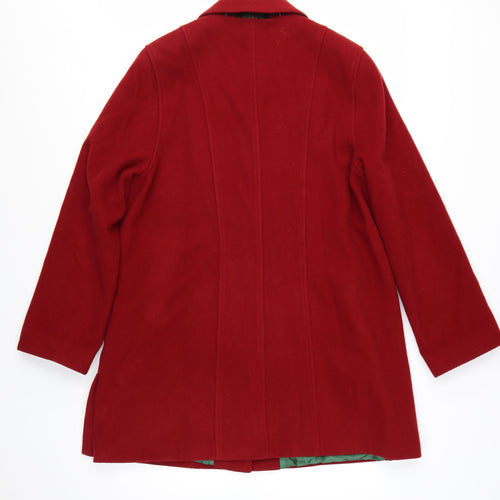 Rowland's Women's Red Wool Cashmere Blend Mid-Length Coat Size 18
