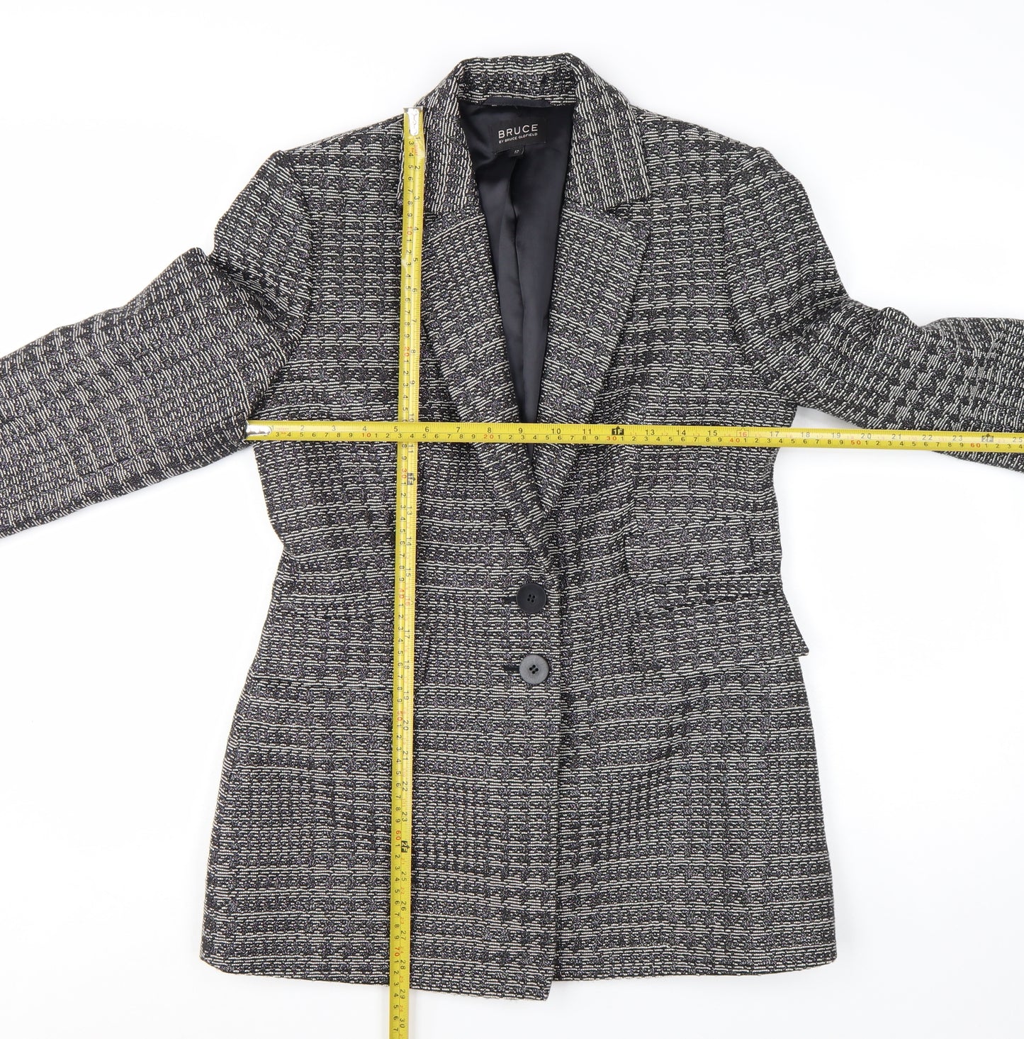 Bruce by Bruce Oldfield Women's Grey Size 12 Classic Two-Button Blazer