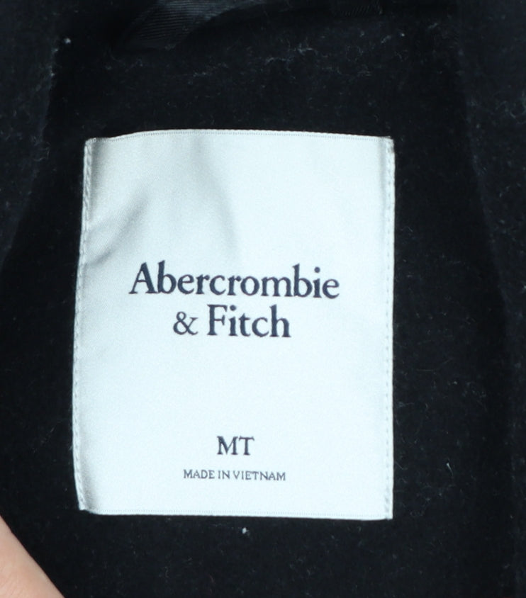 Abercrombie & Fitch Womens Black Wool Long Overcoat M