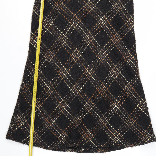 Marks and Spencer Per Una Women's Brown Check Tweed A-Line Skirt Size 16