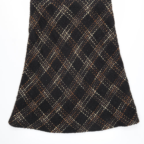 Marks and Spencer Per Una Women's Brown Check Tweed A-Line Skirt Size 16