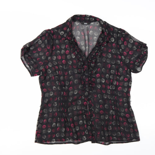 Marks and Spencer Womens Multicoloured Polka Dot Ruffle Blouse UK 16