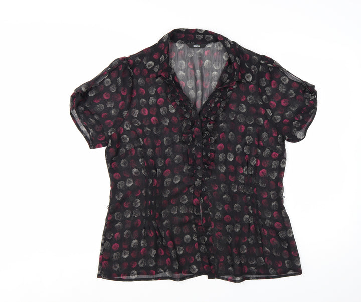 Marks and Spencer Womens Multicoloured Polka Dot Ruffle Blouse UK 16