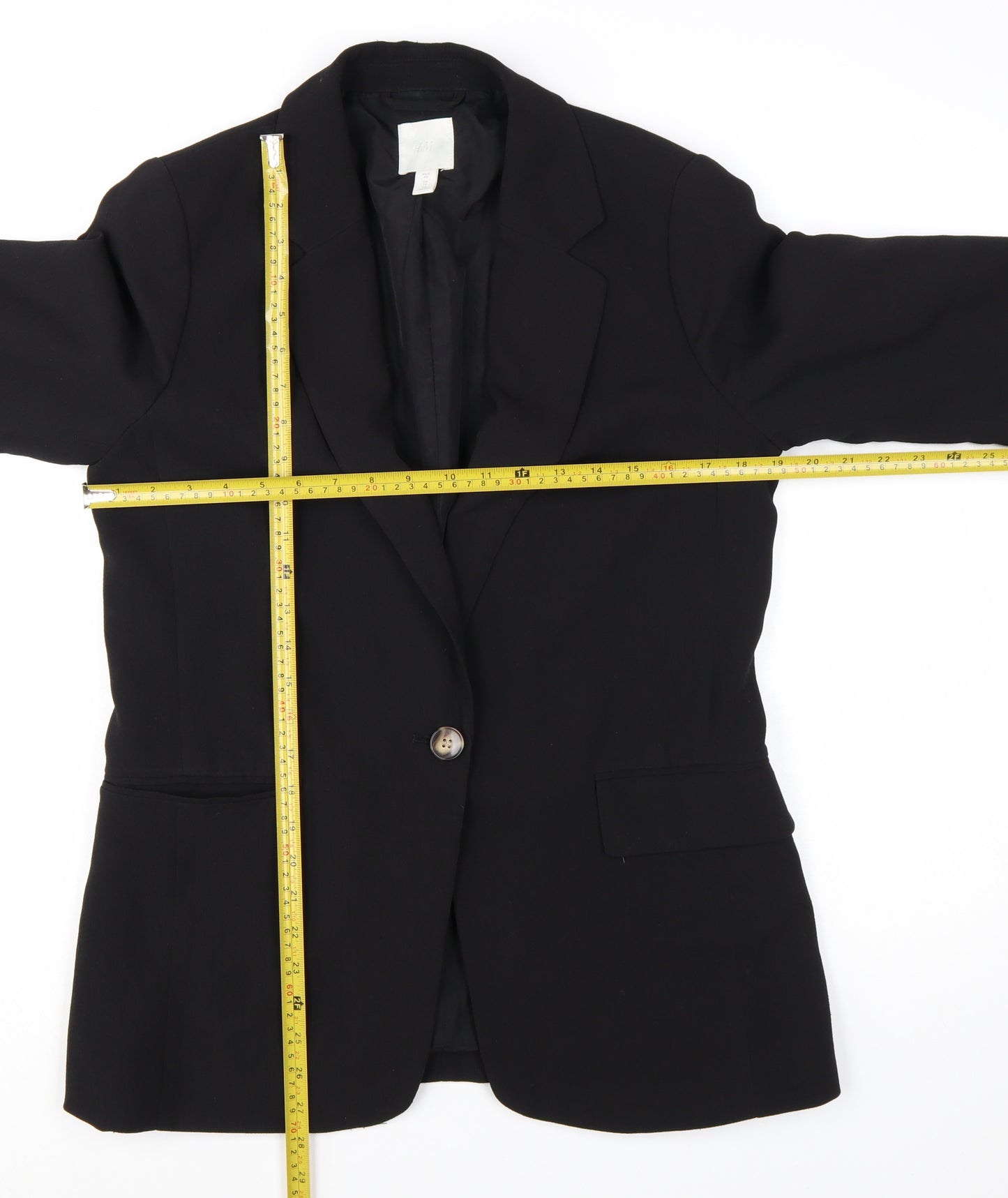 H&M Women's Black UK 12 Single-Breasted Blazer Jacket