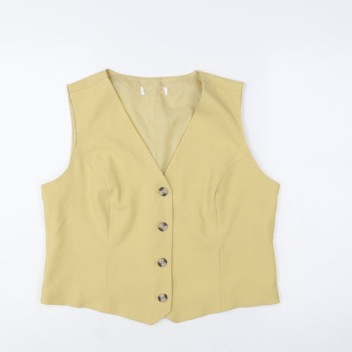 Primark Women Beige Suit Waistcoat Lined Sleeveless Size L