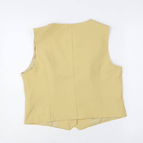 Primark Women Beige Suit Waistcoat Lined Sleeveless Size L