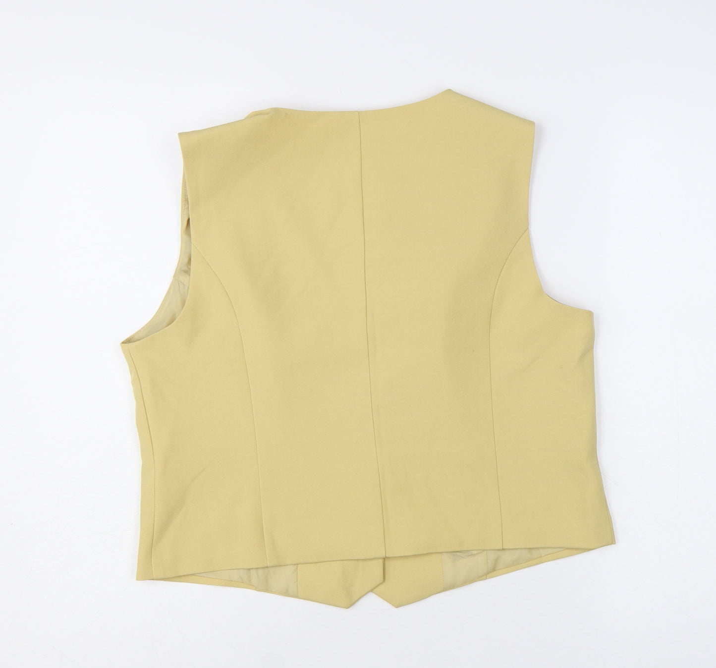 Primark Women Beige Suit Waistcoat Lined Sleeveless Size L