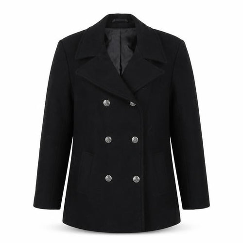 Young Tanya Girls Black Wool Blend Double-Breasted Pea Coat Age 12
