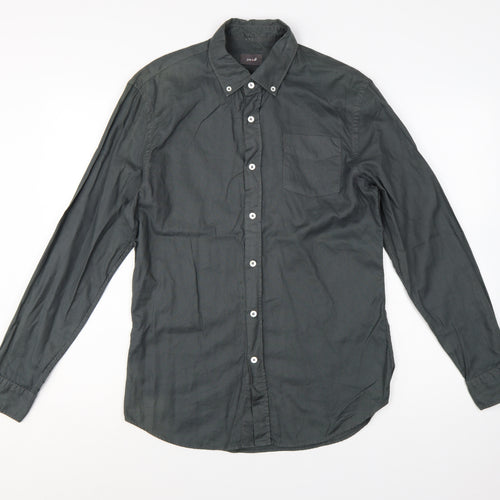 Jigsaw Men's Grey Button-Down Cotton Long Sleeve Shirt Size M