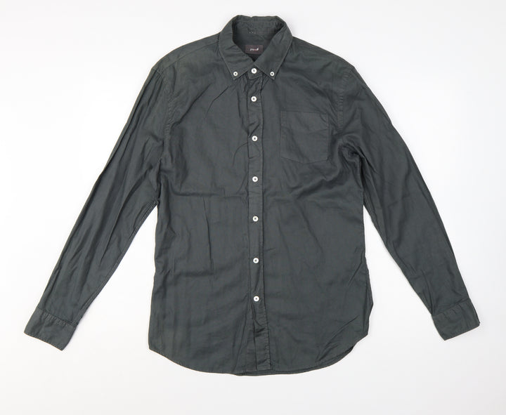 Jigsaw Men's Grey Button-Down Cotton Long Sleeve Shirt Size M