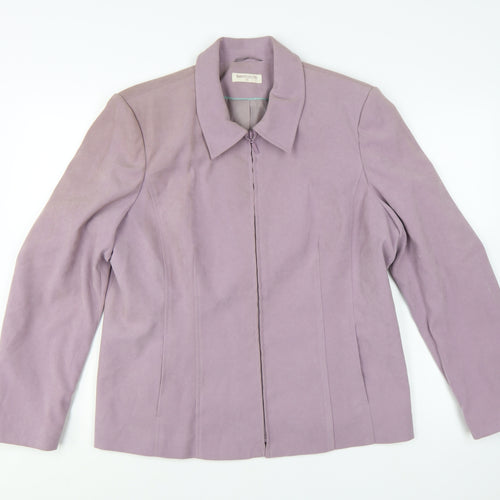 Bonmarché Women’s Purple Suede Look Zip Collared Jacket Size 18