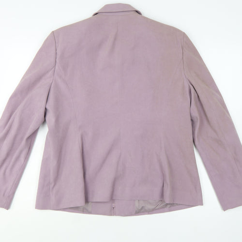 Bonmarché Women’s Purple Suede Look Zip Collared Jacket Size 18