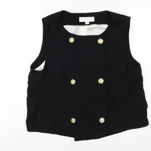Zara Women Black Double-Breasted Suit Waistcoat L