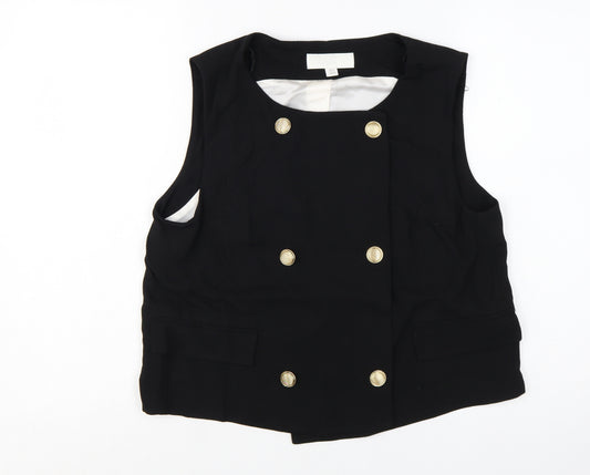 Zara Women Black Double-Breasted Suit Waistcoat L