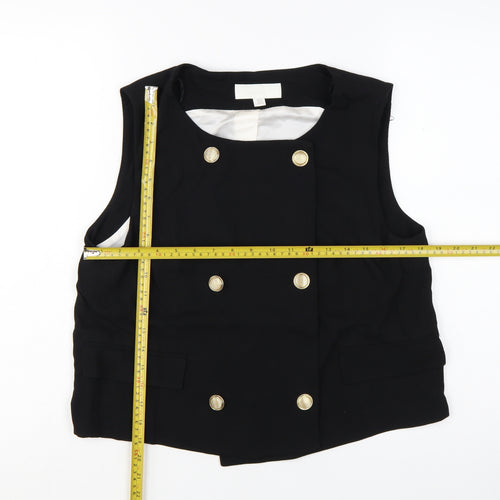 Zara Women Black Double-Breasted Suit Waistcoat L