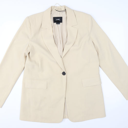 Pull&Bear Women Beige Single-Breasted Blazer Size 14