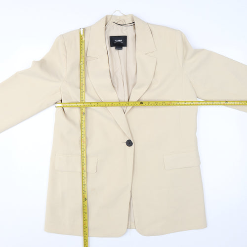 Pull&Bear Women Beige Single-Breasted Blazer Size 14