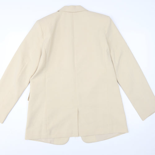 Pull&Bear Women Beige Single-Breasted Blazer Size 14