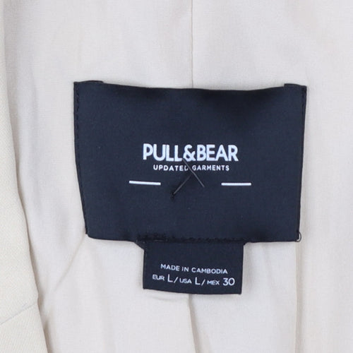 Pull&Bear Women Beige Single-Breasted Blazer Size 14