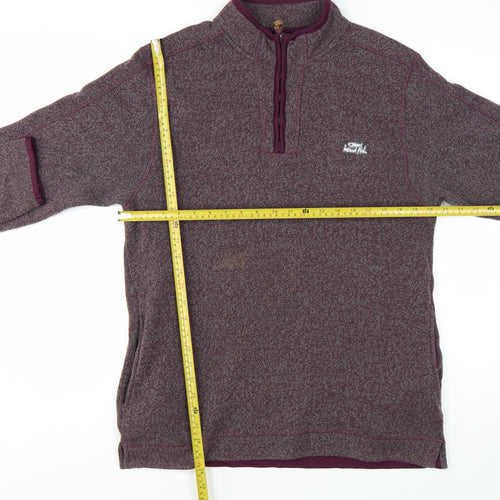 Weird Fish Men's Purple Knit 1/4 Zip Pullover Sweatshirt L