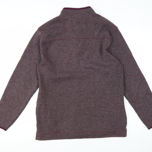 Weird Fish Men's Purple Knit 1/4 Zip Pullover Sweatshirt L
