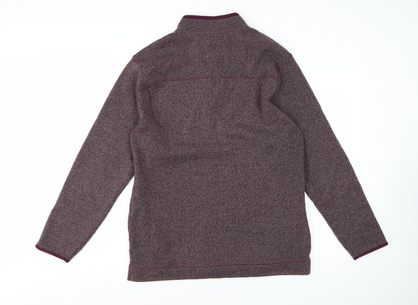 Weird Fish Men's Purple Knit 1/4 Zip Pullover Sweatshirt L
