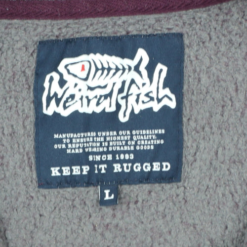 Weird Fish Men's Purple Knit 1/4 Zip Pullover Sweatshirt L