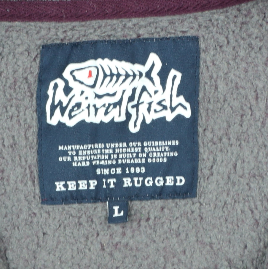 Weird Fish Men's Purple Knit 1/4 Zip Pullover Sweatshirt L