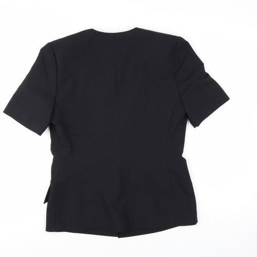 Perrie London Women's Black Short Sleeve Suit Jacket Size 12 Classic Blazer