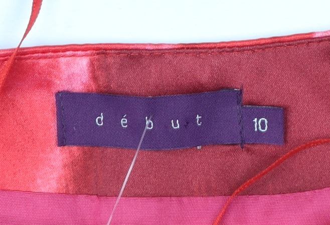 Début Women Red Floral Cropped Suit Jacket Size 10