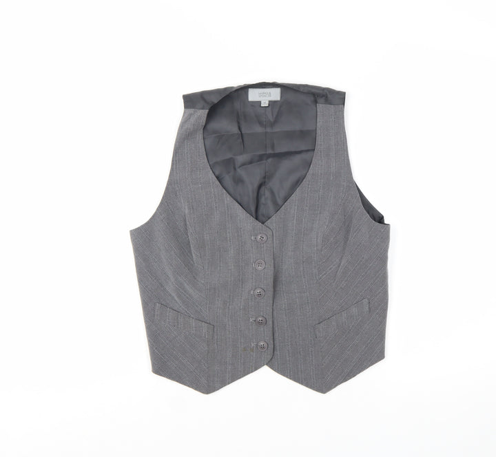 Marks and Spencer Women's Grey Pinstripe Suit Waistcoat Size 14