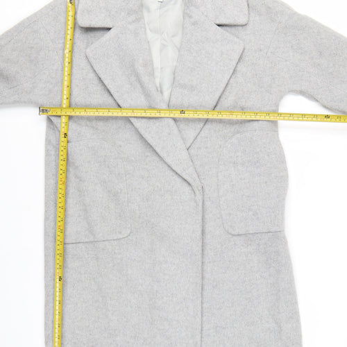 Mixxo Women's Grey Wool Blend Mid-Length Overcoat Size S