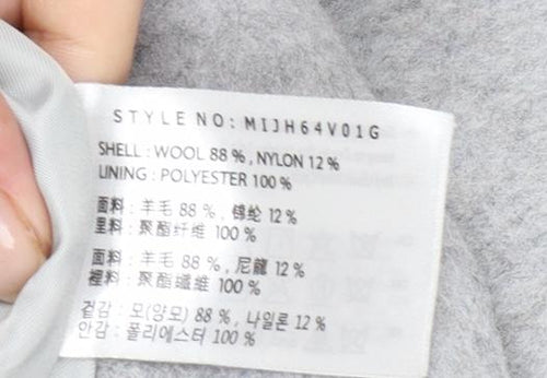 Mixxo Women's Grey Wool Blend Mid-Length Overcoat Size S