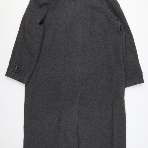 Damart Women's Grey Wool Blend Long Overcoat Size 18