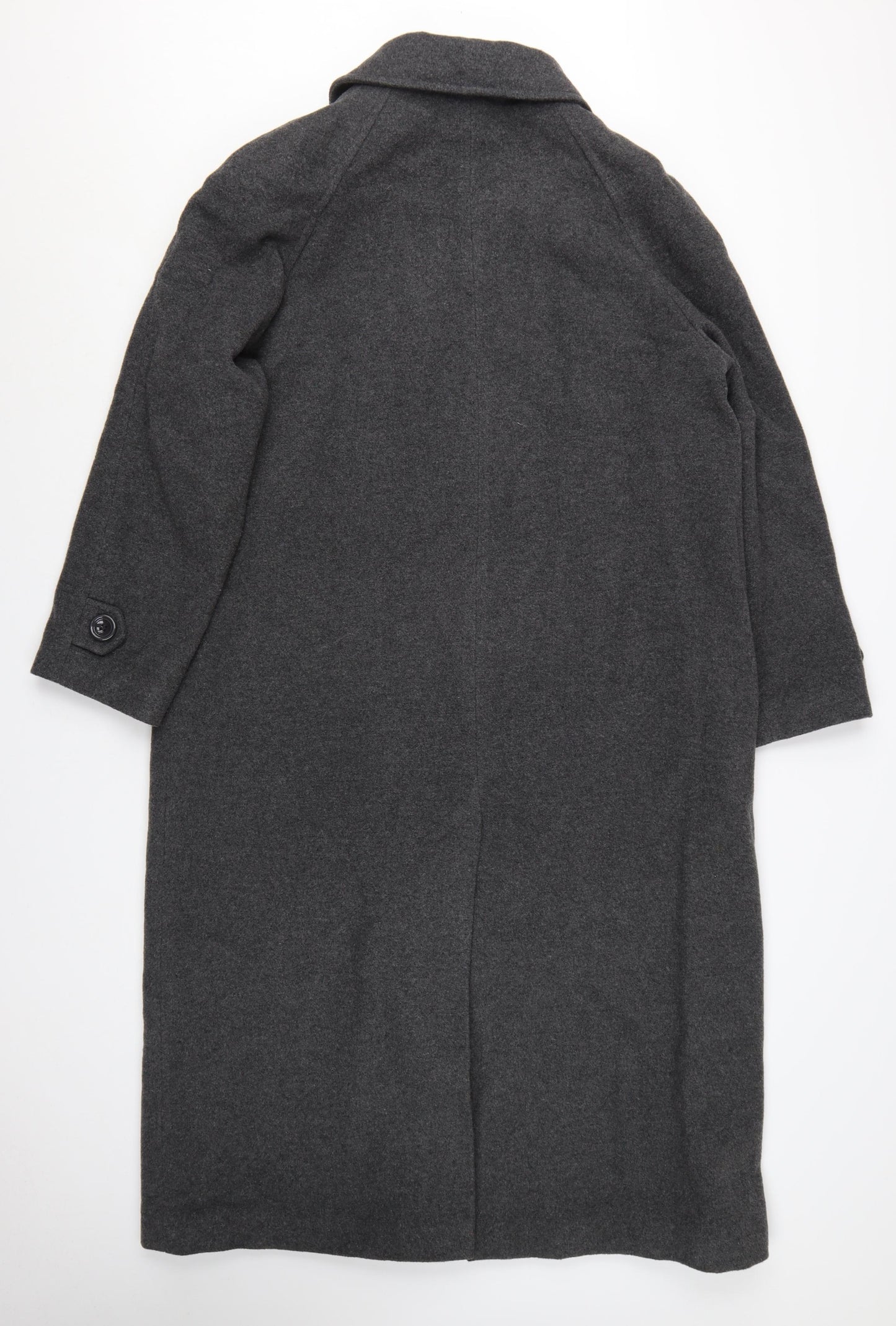Damart Women's Grey Wool Blend Long Overcoat Size 18